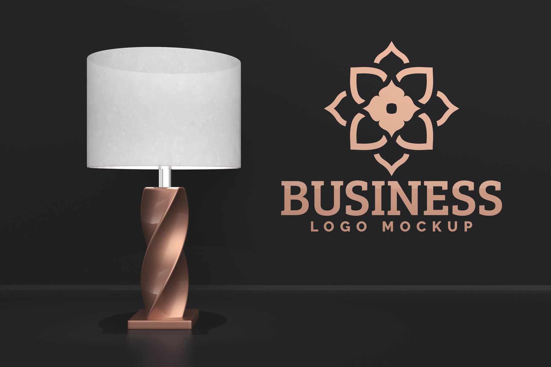 Lamp and Wall Logo Mockup 3